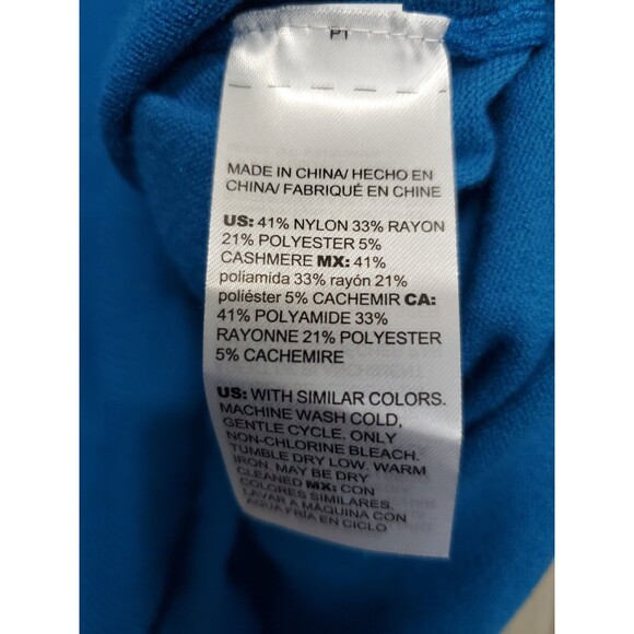 Chico's Teal Center Seam Cashmere Blend Scoop Neck Long Sleeve Sweater Size 3 XL - Picture 5 of 6